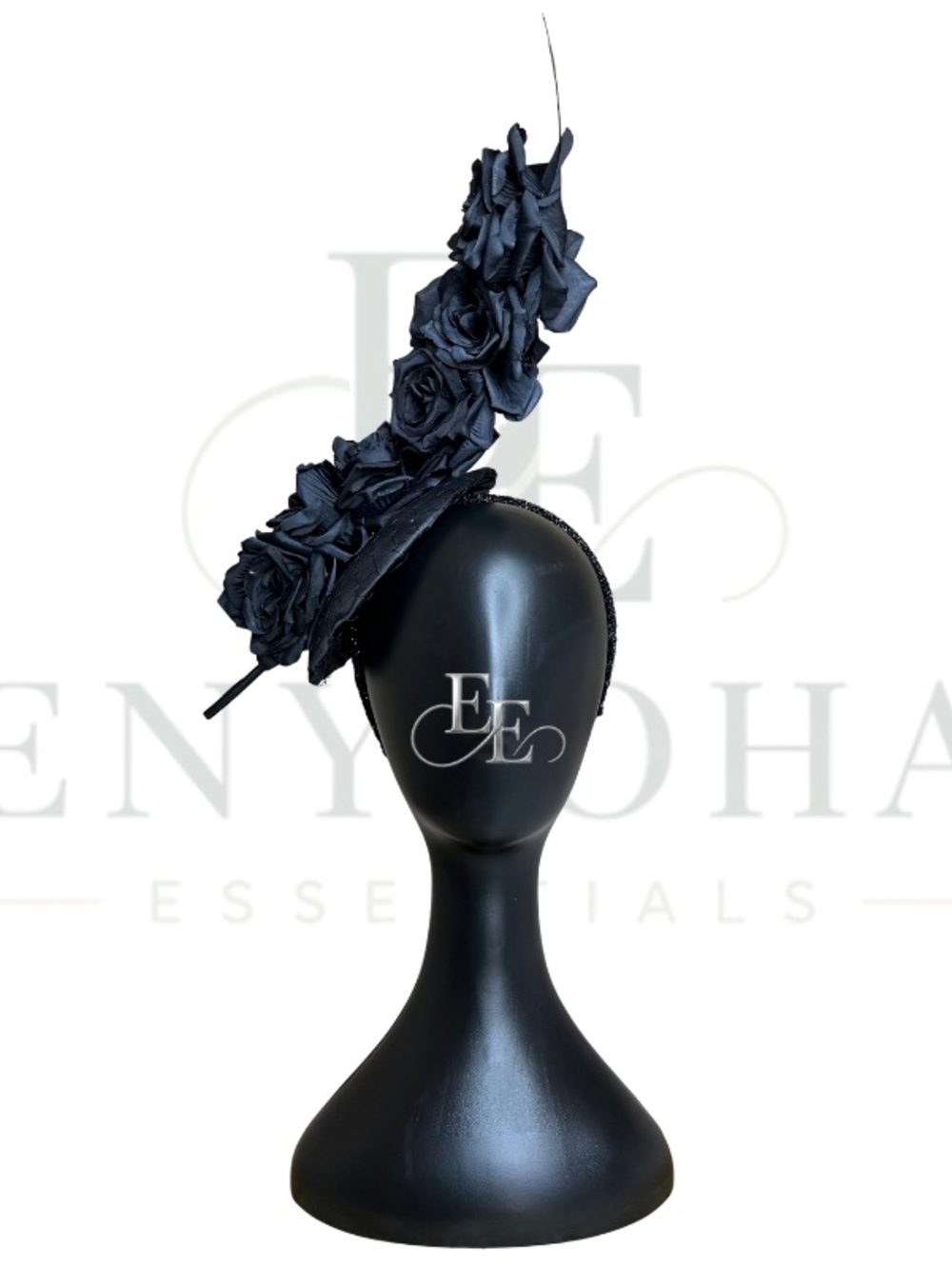 Black Floral Couture Fascinator Headband